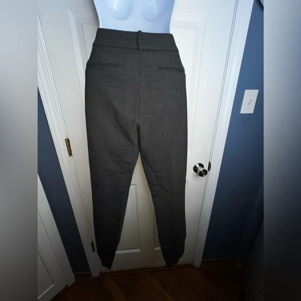 J. Crew Minnie Women’s 6 Dark Gray Straight Leg Trouser Dress Pants Zip Wool S